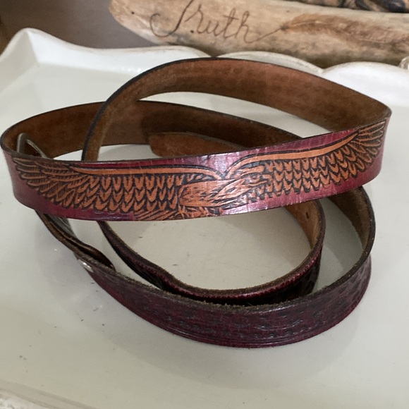 Vintage Men’s Brown Leather Belt. Size 50 - Picture 4 of 6